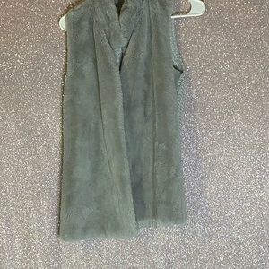 Gray Faux Fur Vest